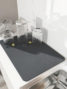 Kitchen Countertop Drain Mat Bar Cup Plate Dry Pad Bar Tea Table Absorbent Cup Mat No Wash Heat Insulation Pad Modern Simple Style