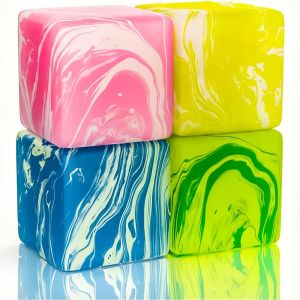 Stress Cube Swirl Sensory Fidget Toys for Anxiety Stress Relief Slow Rising Squeeze Toys Ice Cube Stress Balls for Adults Kids
