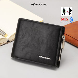VOCOAL Mens Wallet RFID Blocking Protection Cash Slot Simple Short Wallet Soft PU Business Wallet Retro Wallet Multi-Card Position Wallets Travel Purses Coin Wallet