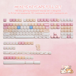 WOMIER 148 Keys MAO Profile Purple Jelly Cat PBT Keycaps Dye Sub Key caps for 61/87/104 Cherry MX Switch Gaming Mechanical Keyboard