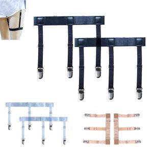 Mens Shirt Stays Garters Belt Adjustable Elastic Shirt Holder Straps Keep Shirt Tucked In Non-Slip Shirt Tuckers Leg Suspenders