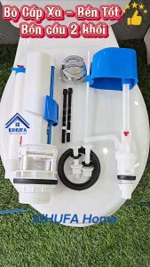 Bộ Van Cấp Xả Nước Bồn cầu 2 nút nhấn Cầu Thân Rời 2 Khối chất lượng cao xả nước tiết kiệm BX2K-VS0412