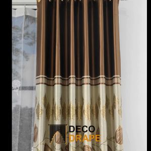 Gorden Pintu Kamar Bahan Blackout Import Mewah Panjang 230 cm Kain Tebal Motif Bunga Tulip