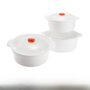 ชามพลาสติกสำหรับอบไมโครเวฟพร้อมฝาครอบ ชามสำหรับหุงข้าว อุปกรณ์เสริมเครื่องใช้ครัว เครื่องใช้ห้องน้ำในบ้าน