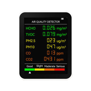 6 In 1 Air Quality Monitor Wall Mount Digital Screen Multifunctional Auto Read Detector Indoor Household Office Home Room Indoor