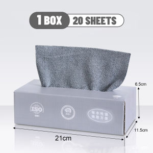 20PCS/Box Microfiber Cleaning Towel Absorbent Dishcloth Kitchen Withdrawable Cloth Rags Non-Stick Oil Soft Dish Wipe Clean Towel