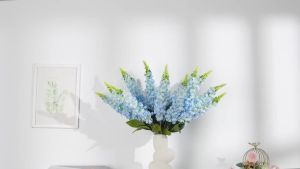 72Cm Hoa Nhân Tạo Snapdragon Màu Trắng Delphinium Hyacinth Bó Hoa Giả Cho Đám Cưới Nhà Cắm Hoa Trung Tâm Trang Trí Bàn