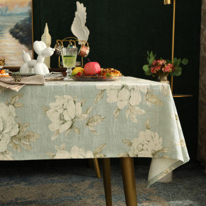 American Style Printed Tablecloth Floral Bird Pattern round Square Table Cover Cloth Cotton Home Use Dining Table Mat European Modern Tea Table Cloth