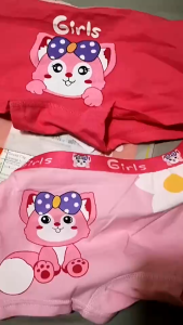 4PCS Kids Panty Soft Cotton Breathable Baby Girl Boxer Briefs Cute Cartoon Underwear Kids Student Shorts For 3-14yrs Old