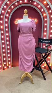 ES1002 เดรสออกงาน #สาวพลัสไซส์ งานผ้ากากเพชรกลิตเตอร์  ‘สาวอวบ’ ยืดหยุ่นดีมาก มีซับใน Dress Women