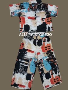 One Set Crop Setelan Celana Kulot Hightwaist By Almira