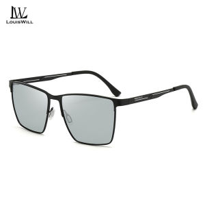 LouisWill Men’s Polarized Sunglasses Retro Driving Sunglasses Photochromic Sunglasses Square Sunglasses UV400 Clear Vision Sunglasses Cycling Riding Running Glasses for Men