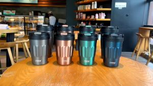 TYESO Portable 304 stainless steel retro insulated coffee cup office cup compact cup for boys handy cup