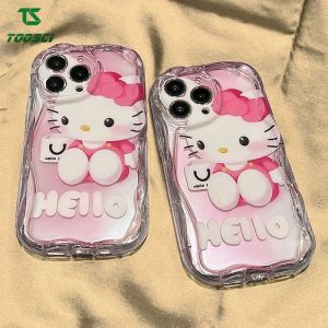 Cute Cartoon Hello Kitty Flowers Wave Border Soap Phone Case Soft TPU Back Cover For OPPO A38 A18 A11K A15S A16K A16E A17K A1K A31 A36 A76 A96 A3S A5 2020 A9 2020 A52 A92 A53 A33 A32 A54S A55 A57 A58 A78 A5S A12 A74 A77S A93 A94 A95 A98