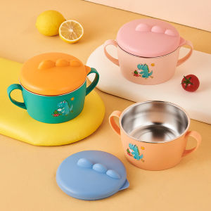 Creative Children Stainless Steel Soup Bowl Set With Handle