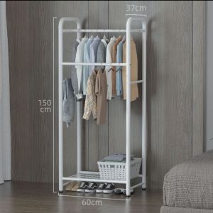 Wardrobe Clothes Hanger Floor Drying Rack Home Balcony Bedroom Clothes Rack Indoor Simple Single Rod Coat Rack