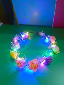 คาดผม มงกุฎดอกไม้ ไฟกระพริบ มีสวิตช์เปิดปิดไฟ