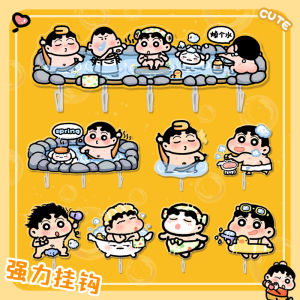 Large Cute Bathroom Hook with Strong Adhesive No Punching Required Wall-Mounted Storage Organizer for Home