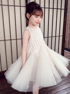 Princess Dress Girls Summer Fashion Mesh Vest Skirt Little Girl Trendy Clothing Polyester Fiber A-Line Skirt Cool Sensation