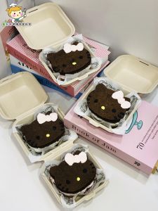 Disposable HelloKitty Baking Cake Box Sandwich Heart Shaped Paper Pulp Bento Box Kitchen Cooking Utensils Family Use