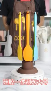 Kitchenut Silicone Scraper Spatula Cookware Pengikis Krim Bakeware Cake Pastry Heat Resistant Scraper Butter Mixing 锅铲