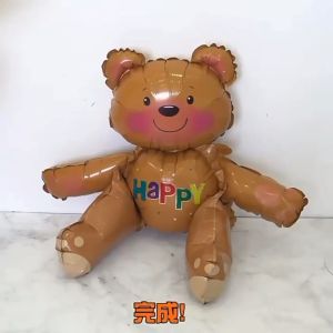 (Size đại) bóng gấu Happy nâu 3D trang trí sinh nhật