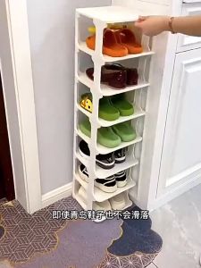 SaveMall Rak Sepatu Plastik Rak Dapur 9 Susun Tempat Penyimpanan Sepatu & Sandal / Rak Serbaguna Shoes Organizer