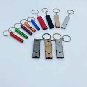 Outdoors High Decibel Portable Keychain Silver Whistle Emergency Survival Whistle Stainless Steel Multifunction Tools