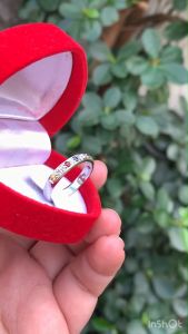 แหวนพลอยนพเก้า(Nine Lucky Stone)เงินแท้ 92.5% เคลือบทองคำขาว ไซส์นิ้ว 57 หรือ 8 US สินค้าส่งในกล่องเครื่องประดับ พร้อมใบรับประกัน