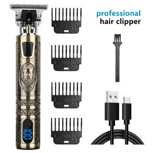 Professional Mens Electric Hair Clipper with LCD Display USB Rechargeable for Faded Haircuts Barber-Grade Trimmer