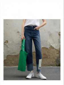 Patched Banana Jeans Trousers