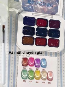 Bộ Sơn Móng Tay Màu Thạch SJP 9 Palace Kèm Bút Vẽ Móng Gel UV Bộ Dụng Cụ Trang Trí Móng Tay Tự Làm Gel Móng Tay Gốc Nước