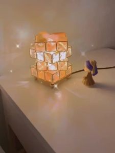 Bedroom Cozy Four-Layer Crystal Table Lamp Natural Crystal Salt Bedside Night Light Princess Bed Decoration Internet Celebrity ins Girl