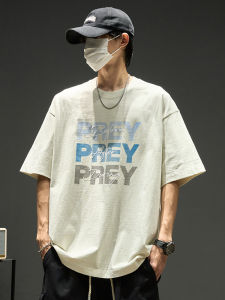 Áo Thun Cotton Nam Tay Ngắn Mùa Hè Thường Ngày Thoáng Khí Thường Ngày Tay Lửng in Chữ Phong Cách Mỹ Rộng Rãi Cotton Nguyên Chất