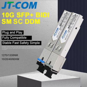 JT-COM 10G SC SFP Single Mode Simplex SFP+ Module 10Km 1330/1270nm Compatible With Ruijie Huawei Ubiquiti H3C,TP-LINKCisco Switch