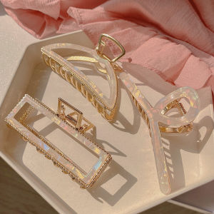 New Large Size Acrylic Gradient Color Hair Claw Womens Luxury Versatile Quality Hair Clip for Back of Head Hair Styling Tool