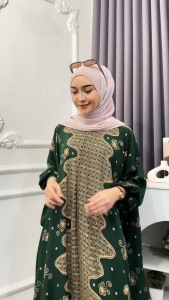 gamis kaftan kekinian baju muslim wanita dewasa bahan rayon
