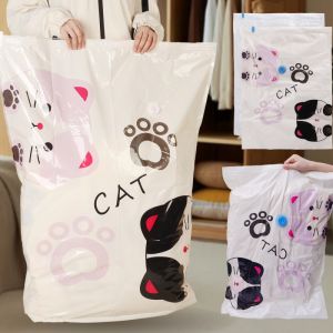 Large Vacuum Compression Bags Pump-free Clothes Blankets Storing Bags Plastic Empty Bag Home Storage Accessories Space Saving
