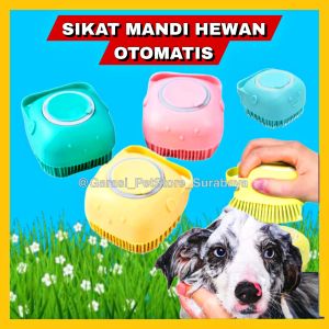 GPSS- Sisir Bulu Sikat Mandi Otomatis Kucing Anjing Musang Sikat Grooming Hewan Shampoo Kucing Harum
