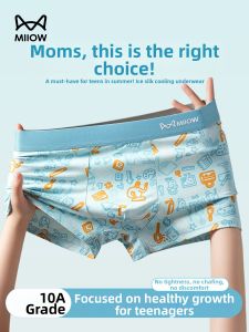 MiiOW | Cool Ice Silk Youth Underwear  Large Size Boys Boxer Shorts