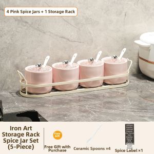 YALINJIAJU | Ceramic Spice Jars Set Organizer