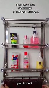 SHENAR RAK KAMAR MANDI MINIMAL Elegant Rak Handuk Rak Dapur Stainless Steel Bathroom Rack 3 Tingkat RAK LAVENDER