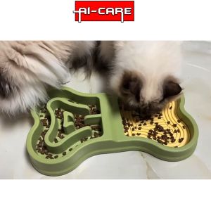Bone Shaped Pet Food Bowl Slow Food Feeder Pet Slow Food Pad Puppy Lick Pad For Cat & Dogs