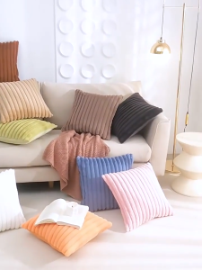 【Comfy Cove】พร้อมส่ง ปลอกหมอนขนนุ่ม หมอนอิงหลัง ปลอกหมอน 45 x 45 ซม ทรงสี่เหลี่ยม