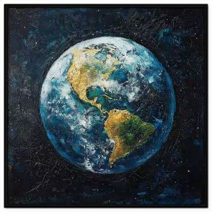 Tranh vẽ chủ đề bảo vệ môi trường trái đất. Tranh treo tường dán tường sơn dầu canvasCGI-1931