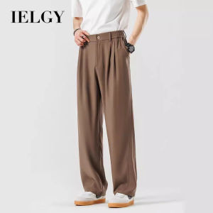 Ielgy giản dị phù hợp với quần nam mỏng mùa hè lụa băng Quần dáng đứng dáng rộng