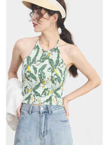 เสื้อกั๊กสายเดี่ยวพิมพ์ลายดอกไม้ Hielf สำหรับผู้หญิง แขนกุด ทรงเข้ารูป สไตล์เรโทร สำหรับใส่ไปทำงานในฤดูร้อน