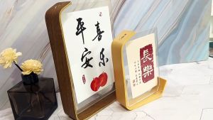 Picture Frame Swing Table DIY Acrylic Personalized Photo Box Transparent Wooden Double Sided Herbarium Display Frame Home Decor Gift