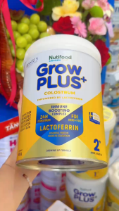 Sữa bột Nutifood Sweden GrowPLUS+ Colostrum Lactoferrin 0+ 1+ 2+ Lon 800g đề kháng kép đảm bảo hô hấp