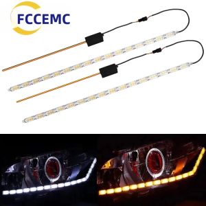 2 Chiếc Đèn Chạy Ban Ngày 24V Dẻo Dai Cho Xe Tải Đèn Xi Nhan Trắng Đèn Báo Rẽ Màu Hổ Phách Chống Nước Đèn Pha Đèn Chiếu Sáng Cho Xe